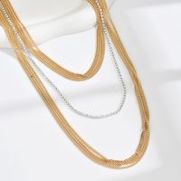 Wholesale Jewelry Streetwear Solid Color Iron Chain Layered Necklaces main image 2