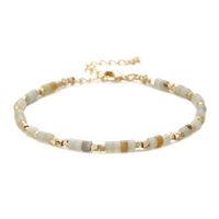 IG Style Simple Style Geometric Natural Stone Copper Beaded 18K Gold Plated Women's Bracelets sku image 11