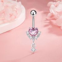 IG Style Modern Style Cool Style Angel Letter Heart Shape Zircon Copper Wholesale Belly Ring main image 1