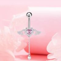 IG Style Modern Style Cool Style Angel Letter Heart Shape Zircon Copper Wholesale Belly Ring main image 4