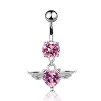 IG Style Modern Style Cool Style Angel Letter Heart Shape Zircon Copper Wholesale Belly Ring sku image 1