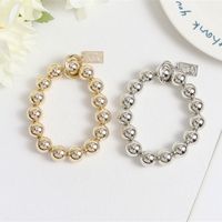 Basic Modern Style Classic Style Round Solid Color Beaded Plating Bag Pendant Keychain main image 3