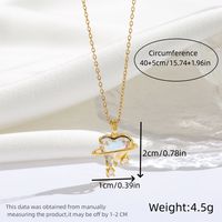 Titanium Steel 18K Gold Plated Modern Style Sweet Classic Style Plating Inlay Star Heart Shape Zircon Pendant Necklace sku image 1