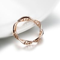 Simple Style Classic Style Solid Color 304 Stainless Steel 18K Gold Plated Rhinestones Rings In Bulk sku image 7