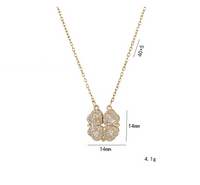 Titanium Steel Basic Lady Modern Style Inlay Four Leaf Clover Flower Zircon Pendant Necklace main image 2