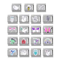 304 Stainless Steel Simple Style Plating Swan Butterfly Bird Wristband main image 1