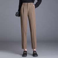 Women's Daily Simple Style Solid Color Ankle-Length Button Casual Pants Straight Pants main image 5