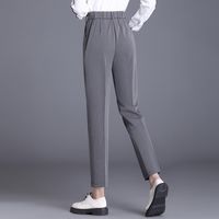 Women's Daily Simple Style Solid Color Ankle-Length Button Casual Pants Straight Pants main image 3