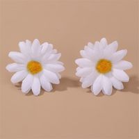 1 Pair Cute Sweet Flower Cloth Ear Studs sku image 4