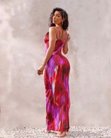 Women's Sheath Dress Vacation V Neck Sleeveless Color Block Maxi Long Dress Daily Beach main image 3