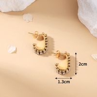 1 Pair Simple Style Classic Style Solid Color Plating Inlay 304 Stainless Steel Zircon 18K Gold Plated Hoop Earrings main image 4