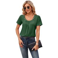 Women's T-shirt Short Sleeve T-Shirts Patchwork Simple Style Solid Color main image 4