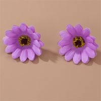 1 Pair Cute Sweet Flower Cloth Ear Studs sku image 7
