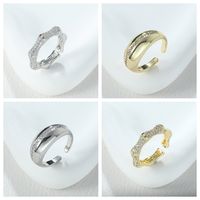 Simple Style Shiny Letter Alloy Asymmetrical Inlay Zircon Women's Rings main image 1