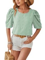 Women's T-shirt Half Sleeve Blouses Streetwear Polka Dots Solid Color main image 5