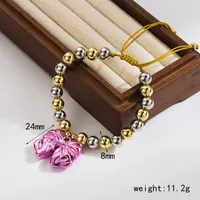 Großhandel Einfacher Stil Pendeln Runden Bogenknoten Kupfer Perlen 18 Karat Vergoldet Armbänder main image 2