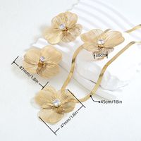 Romantic Simple Style Flower Stainless Steel Plating Inlay Artificial Gemstones Zircon 18k Gold Plated Jewelry Set main image 6