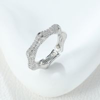 Simple Style Shiny Letter Alloy Asymmetrical Inlay Zircon Women's Rings sku image 1