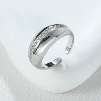 Simple Style Shiny Letter Alloy Asymmetrical Inlay Zircon Women's Rings sku image 3