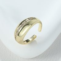 Simple Style Shiny Letter Alloy Asymmetrical Inlay Zircon Women's Rings sku image 2