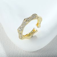 Simple Style Shiny Letter Alloy Asymmetrical Inlay Zircon Women's Rings sku image 4