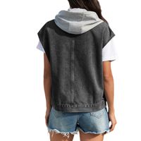 Women's Streetwear Solid Color Distressed Single Breasted Vest main image 2