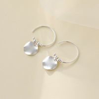 1 Pair Simple Style Classic Style Round Plating Sterling Silver White Gold Plated Drop Earrings main image 4