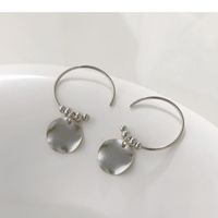 1 Pair Simple Style Classic Style Round Plating Sterling Silver White Gold Plated Drop Earrings main image 5