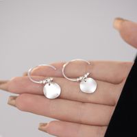 1 Pair Simple Style Classic Style Round Plating Sterling Silver White Gold Plated Drop Earrings main image 3