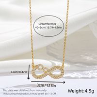 Titanium Steel 18K Gold Plated Modern Style Sweet Classic Style Plating Inlay Infinity Wings Bow Knot Zircon Pendant Necklace sku image 9