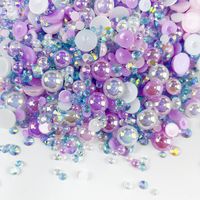 Resin Rhinestone Solid Color Crimp Beads main image 1