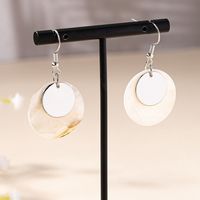 1 Pair Elegant Vacation Simple Style Color Block Shell Iron Drop Earrings main image 3