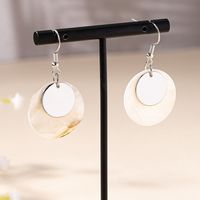 1 Pair Elegant Vacation Simple Style Color Block Shell Iron Drop Earrings sku image 2