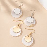 1 Pair Elegant Vacation Simple Style Color Block Shell Iron Drop Earrings main image 2