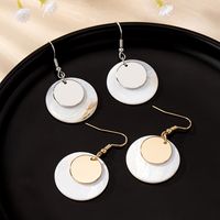 1 Pair Elegant Vacation Simple Style Color Block Shell Iron Drop Earrings main image 4