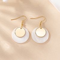 1 Pair Elegant Vacation Simple Style Color Block Shell Iron Drop Earrings main image 5