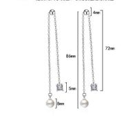 1 Pair IG Style Shiny Geometric Chain Inlay Copper Artificial Pearls Zircon Drop Earrings main image 2