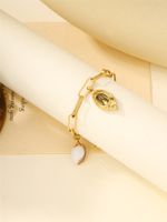 304 Stainless Steel 18K Gold Plated Casual Beach Starfish Conch Shell Bracelets main image 7