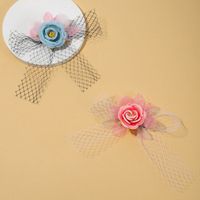 Women's Elegant Sweet Flower Bow Knot Synthetic Fibre Pearl Hair Clip main image 1