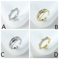 Simple Style Shiny Letter Alloy Asymmetrical Inlay Zircon Women's Rings main image 2