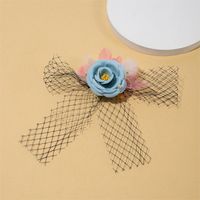 Women's Elegant Sweet Flower Bow Knot Synthetic Fibre Pearl Hair Clip sku image 1