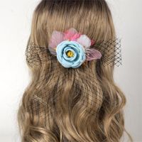Women's Elegant Sweet Flower Bow Knot Synthetic Fibre Pearl Hair Clip main image 4