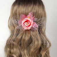 Femmes Élégant Sucré Fleur Noeud D'Arc Fibre Synthétique Perle Pince À Cheveux main image 6