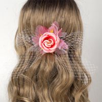 Women's Elegant Sweet Flower Bow Knot Synthetic Fibre Pearl Hair Clip main image 6