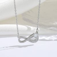 Titanium Steel 18K Gold Plated Modern Style Sweet Classic Style Plating Inlay Infinity Wings Bow Knot Zircon Pendant Necklace sku image 7