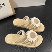 Mujeres Estilo Étnico Floral Punta Abierta Zapatillas De Diapositivas sku image 7