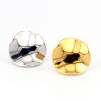 1 Pair IG Style Simple Style Round Solid Color Plating 304 Stainless Steel Ear Studs main image 1
