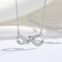 Titanium Steel 18K Gold Plated Modern Style Sweet Classic Style Plating Inlay Infinity Wings Bow Knot Zircon Pendant Necklace sku image 2