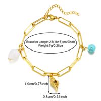 304 Stainless Steel 18K Gold Plated Casual Beach Starfish Conch Shell Bracelets main image 3