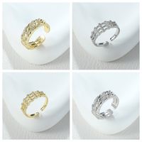 Elegant Lady Geometric Alloy Inlay Zircon Women's Open Rings main image 1